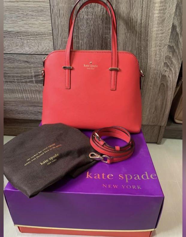 Authentic kate spade maise red (Category: Luxury Bags & Wallets) located in Pasig City. Submitted by kayefcb (Listing ID 1104325761, Image 1). Description: Selli ng my pre loved kate spade maise in red which i rarely use and is very well taken care if. Comes with a dustbag but box not included. Originally bought at 16,000 in store. Please give my baby a new home ❤️.
