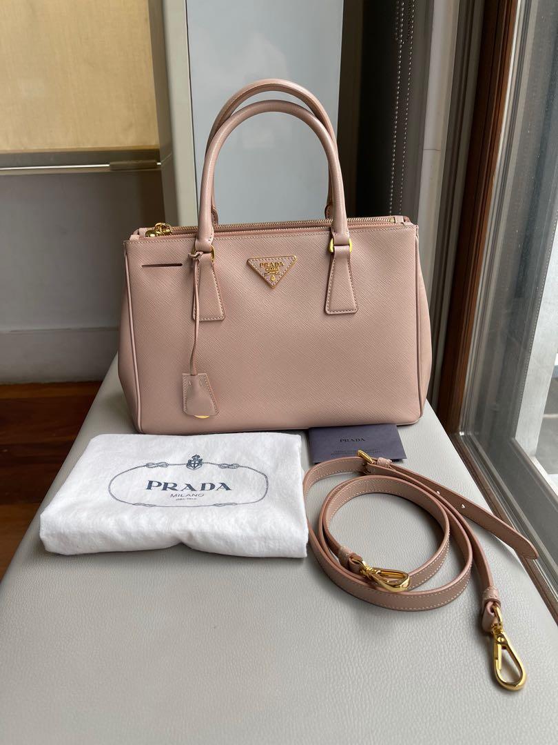 prada saffiano double zip small