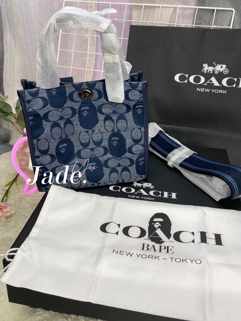 Bape X Coach Tote 22 In Signature Jacquard, Women's Fashion, Bags &  Wallets, Clutches on Carousell