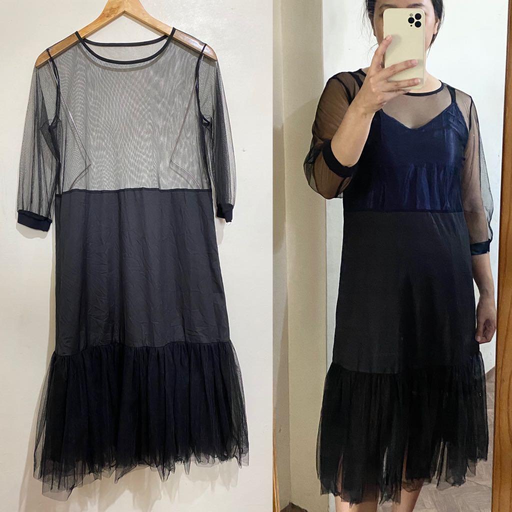 Korean mesh dress deals