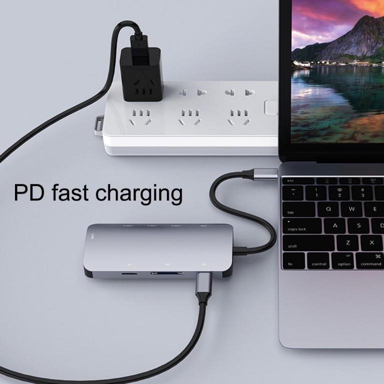 [BNIB] Hello 8-in-1 USB C HUB, Type C To Multi USB 3.0 HUB HDMI Adapter ...