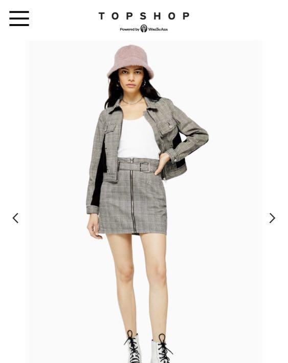 BNWT Topshop Printed Buckle Belt Skirt Plaid Women s Fashion Bottoms Skirts on Carousell