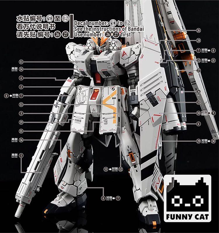 [Evo/Funny Cat] RG Nu HWS Gundam (G-Rework Ver) Waterslide 1/144 High ...