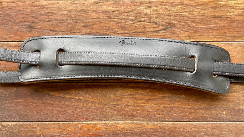 Fender Black Leather Deluxe Vintage 50s 60s Guitar Strap