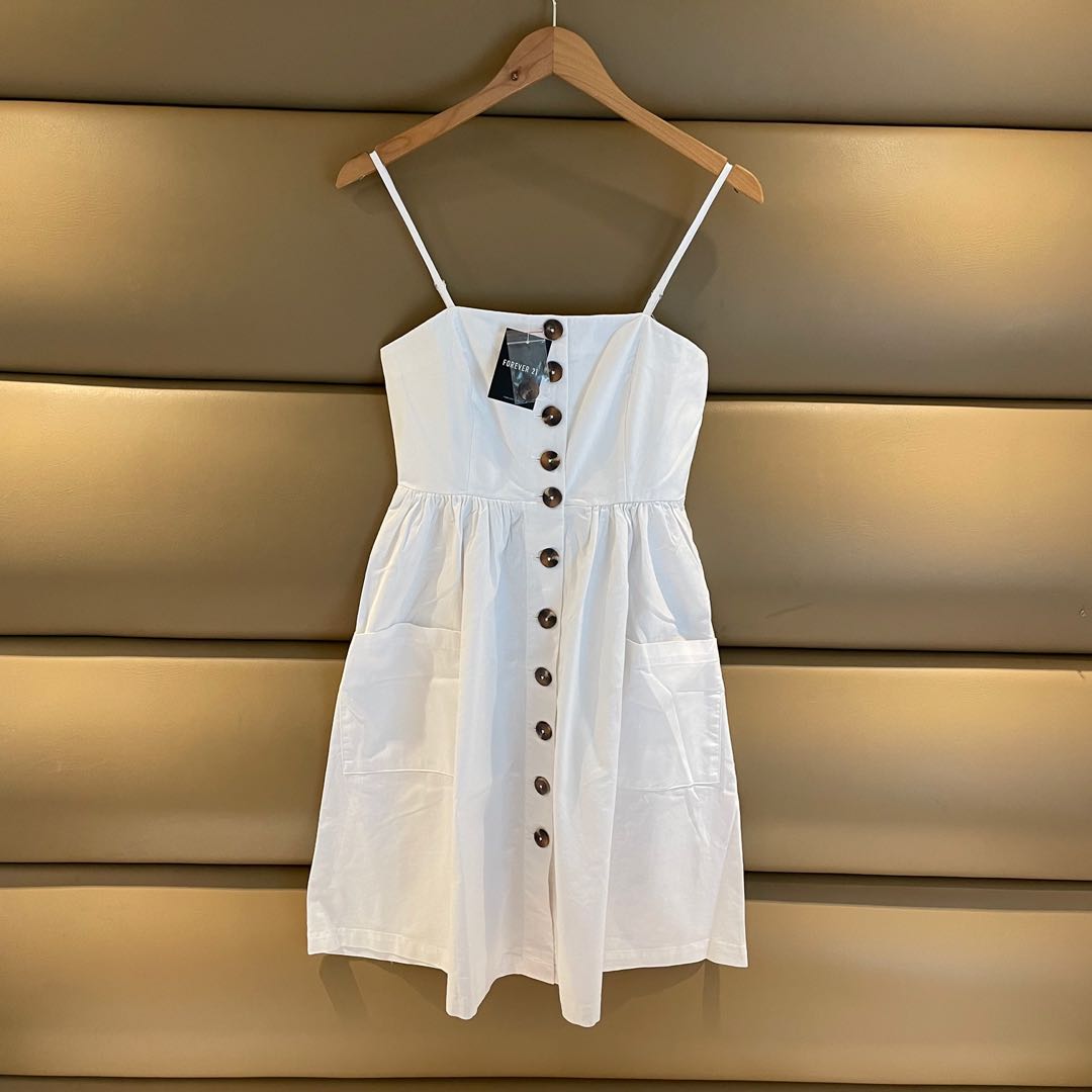 White button down dress cheap forever 21