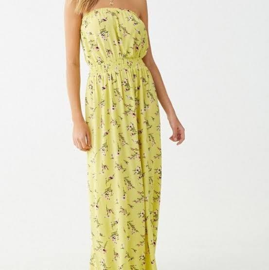 forever 21 yellow floral maxi dress