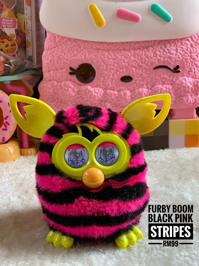 Furby boom black pink stripes