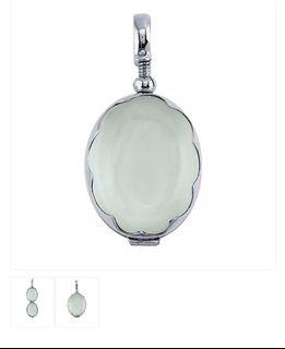 Glass Locket Necklace, Sterling Silver Locket Pendant, Valentines Day Gift, Wedding Locket, Photo Locket, Personalized Locket