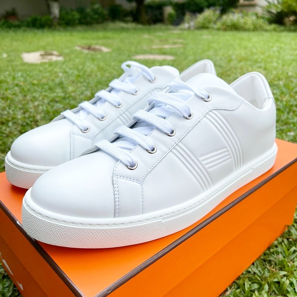 Hermes White Advantage Sneakers in Size 42.5 Luxury Sneakers