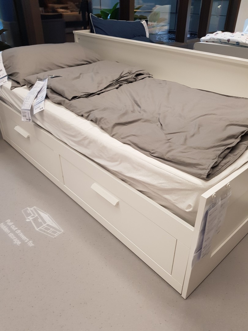 IKEA Brimnes Day Bed single converts to Queen, Furniture & Home