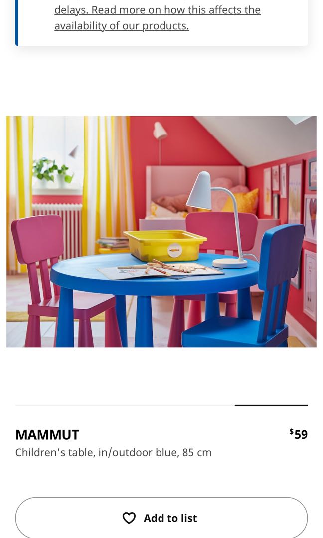 IKEA children round table and 3 chairs, Babies & Kids, Baby Nursery