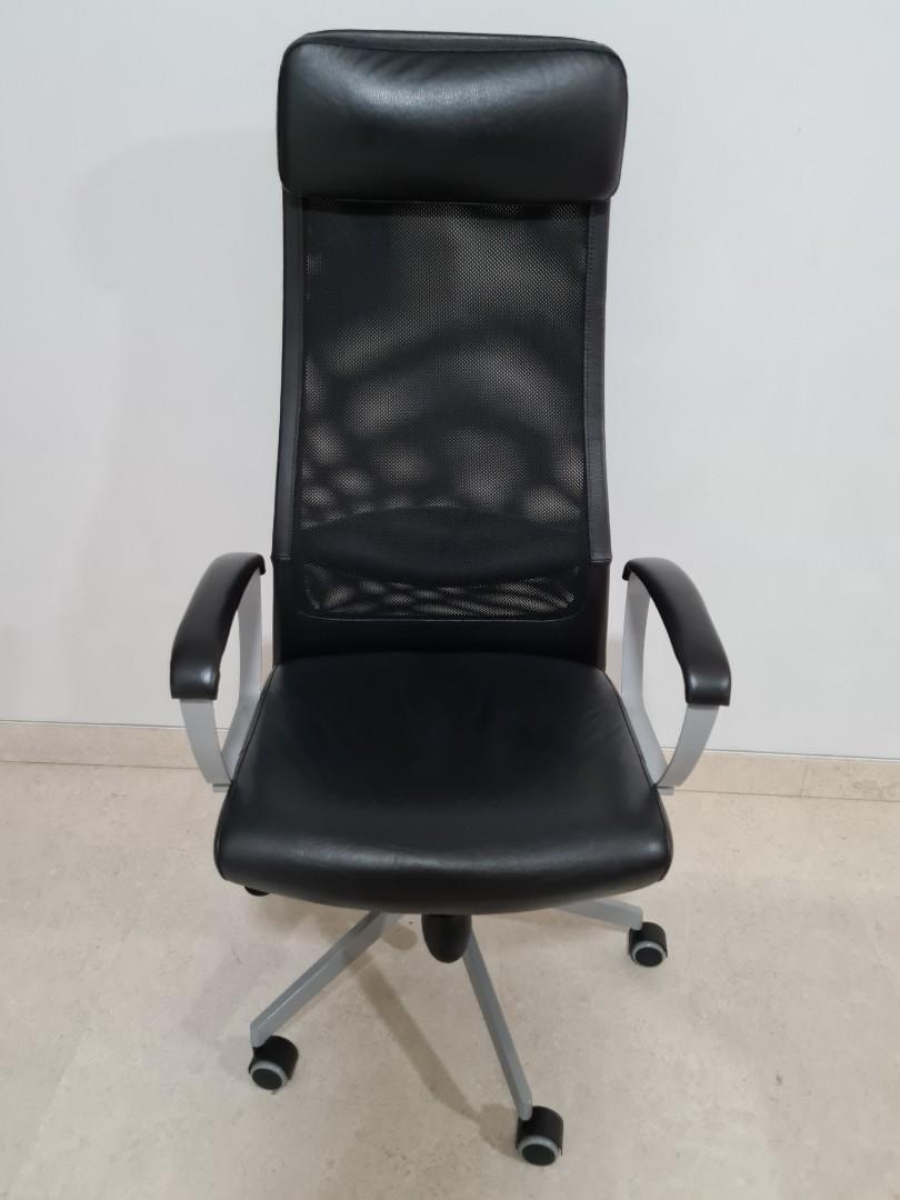 IKEA MARKUS Leather Ergonomic Office chair, Furniture & Home Living