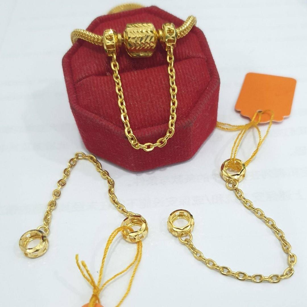 916 GOLD PANDORA SAFETY CHAIN 