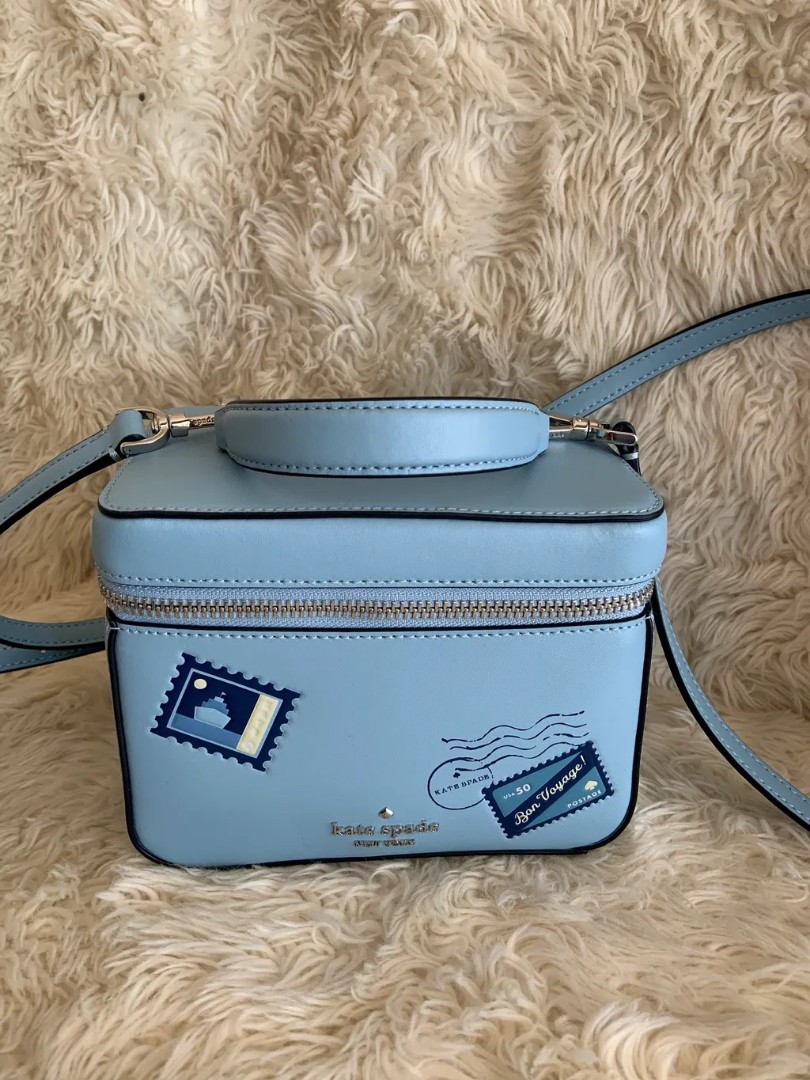 Kate Spade Trunk Crossbody Bon Voyage Off The Grid Blue Leather