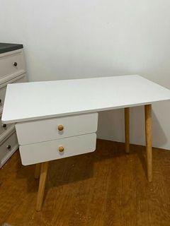 Laptop table with Two drawer Basic desk Nordic computer table 100cm - ModernLife