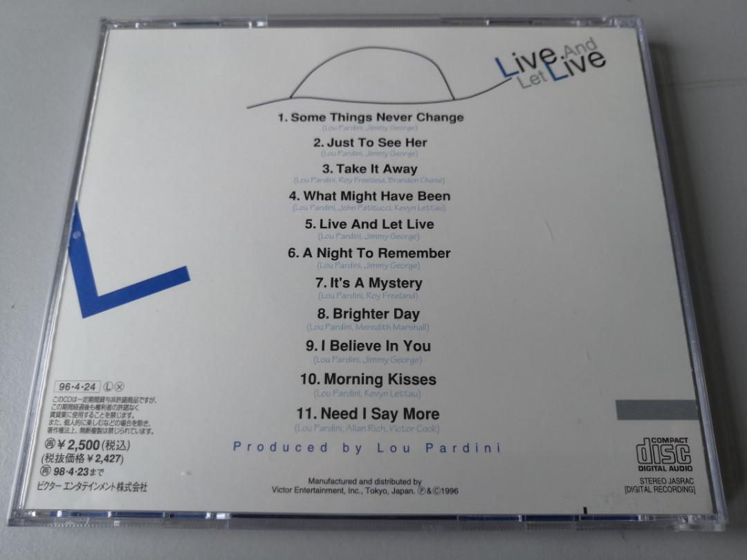 Lou Pardini Live And Let Live Original Japan Press Cd Music Media Cd S Dvd S Other Media On Carousell Lou Pardini Live And Let Live Original Japan Press Cd Music Media Cd S Dvd S Other Media On Carousell