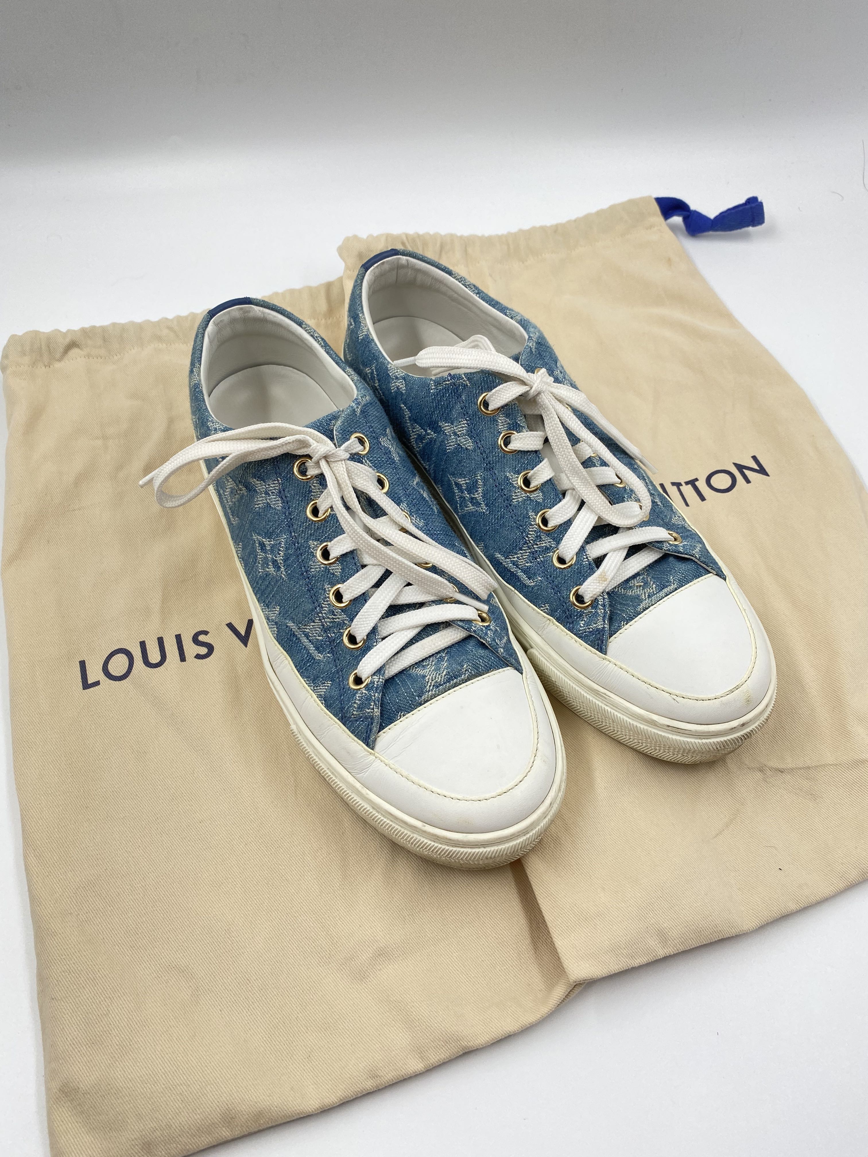 Louis Vuitton LV Trainer Sneaker Monogram Denim with Strap Blue  The  Luxury Shopper