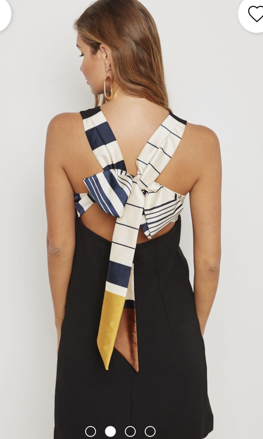 Mango Suit Gugi Contrast Navy Cream Scarf Tie Back Shift Dress, Women's  Fashion, Dresses u0026 Sets, Dresses on Carousell