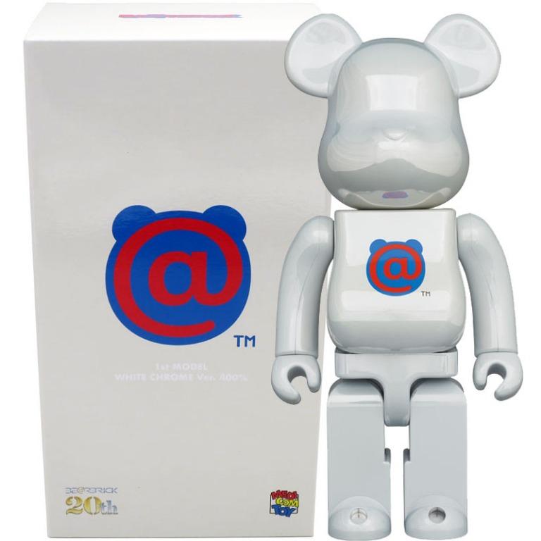 Medicom Toy Be@rbrick Bearbrick 20th Anniv. 1st Model White Chrome