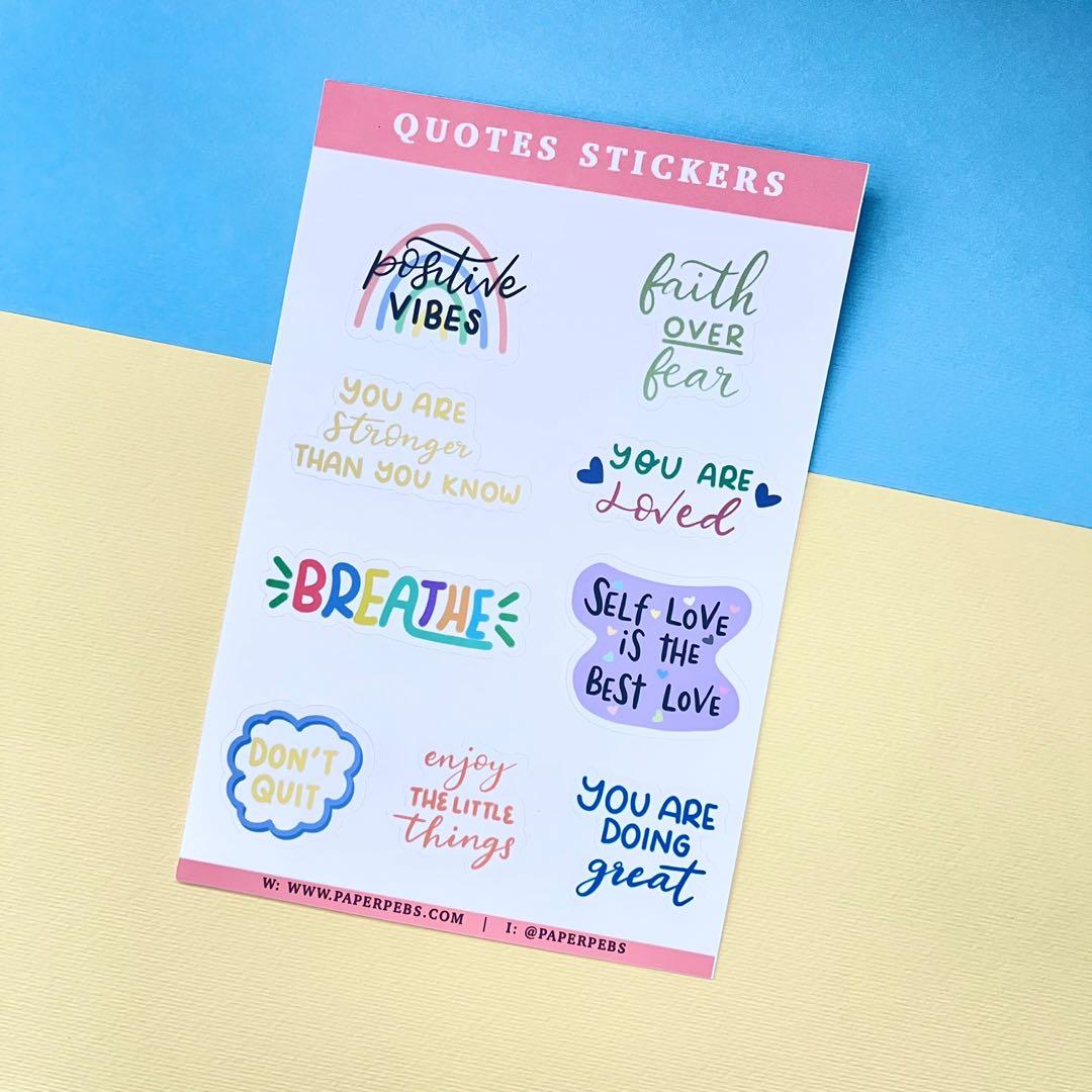 Motivational Quotes Stickers Sheet, Positive Quotes, Bullet Journal ...