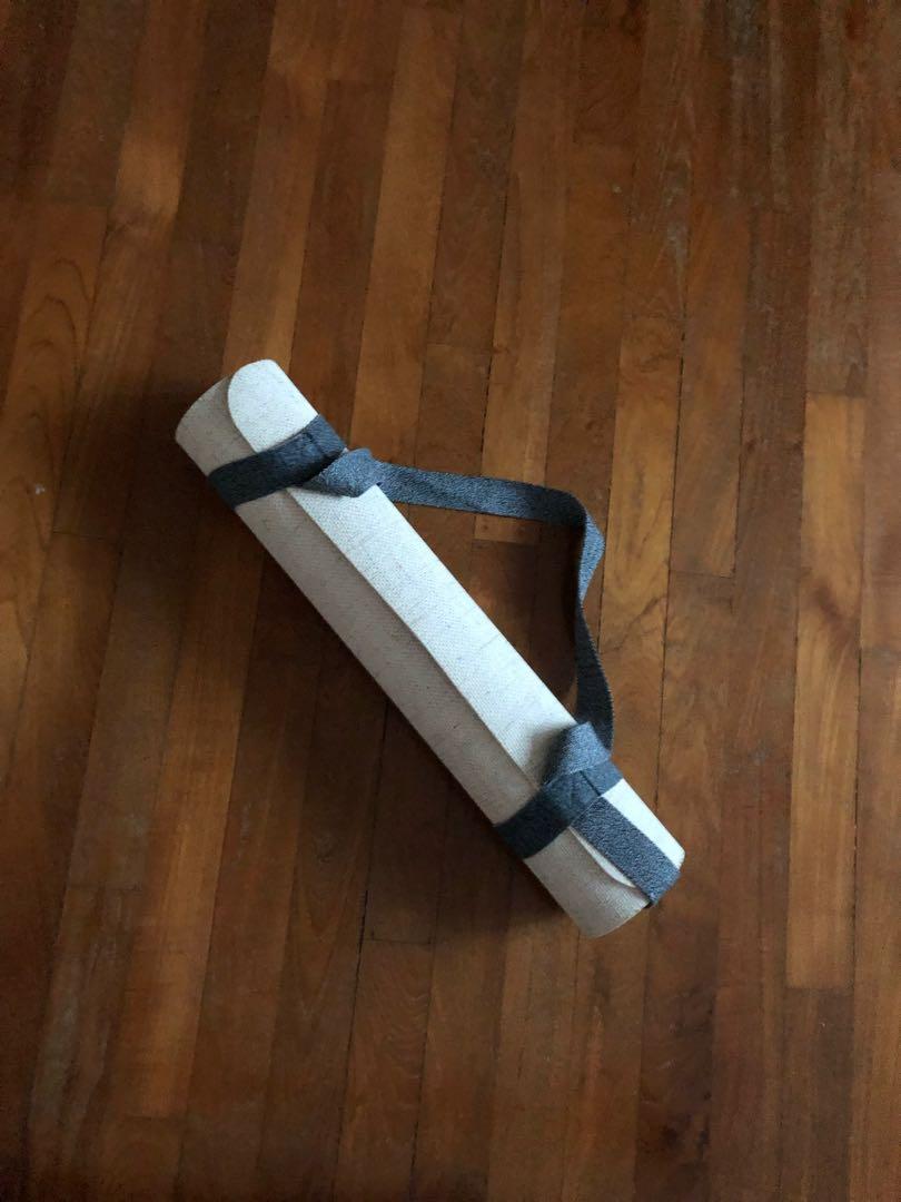 Kimjaly Designed Rubber Jute Yoga Mat 4 mm 185 x 61 Material Free