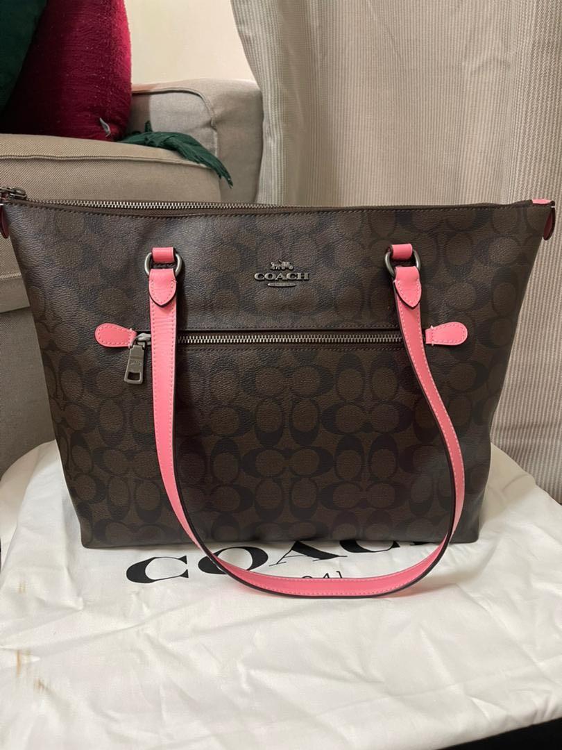 coach gallery tote pink