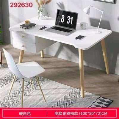 New Scandinavian Computer Table with Drawers White (Category: Tables & Sets) located in Manila. Submitted by affordshopz (Listing ID 1104413502, Image 3). Description: ✨100% Brand new and High quality! Sale Now 2999 before Easy to Assemble! *Simple and minimalist style Colour: Brown, White Material: Wood Dimensions (L x W x H): 100cm x 50cm x 72cm Weight: 13.2kg Self-installation needed A table that is fit into all the places like offices, home o