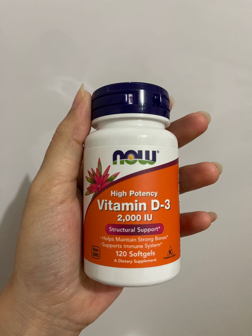NOW Vitamin D3 2000 IU 120 Softgels, Kesehatan & Kecantikan, Parfum