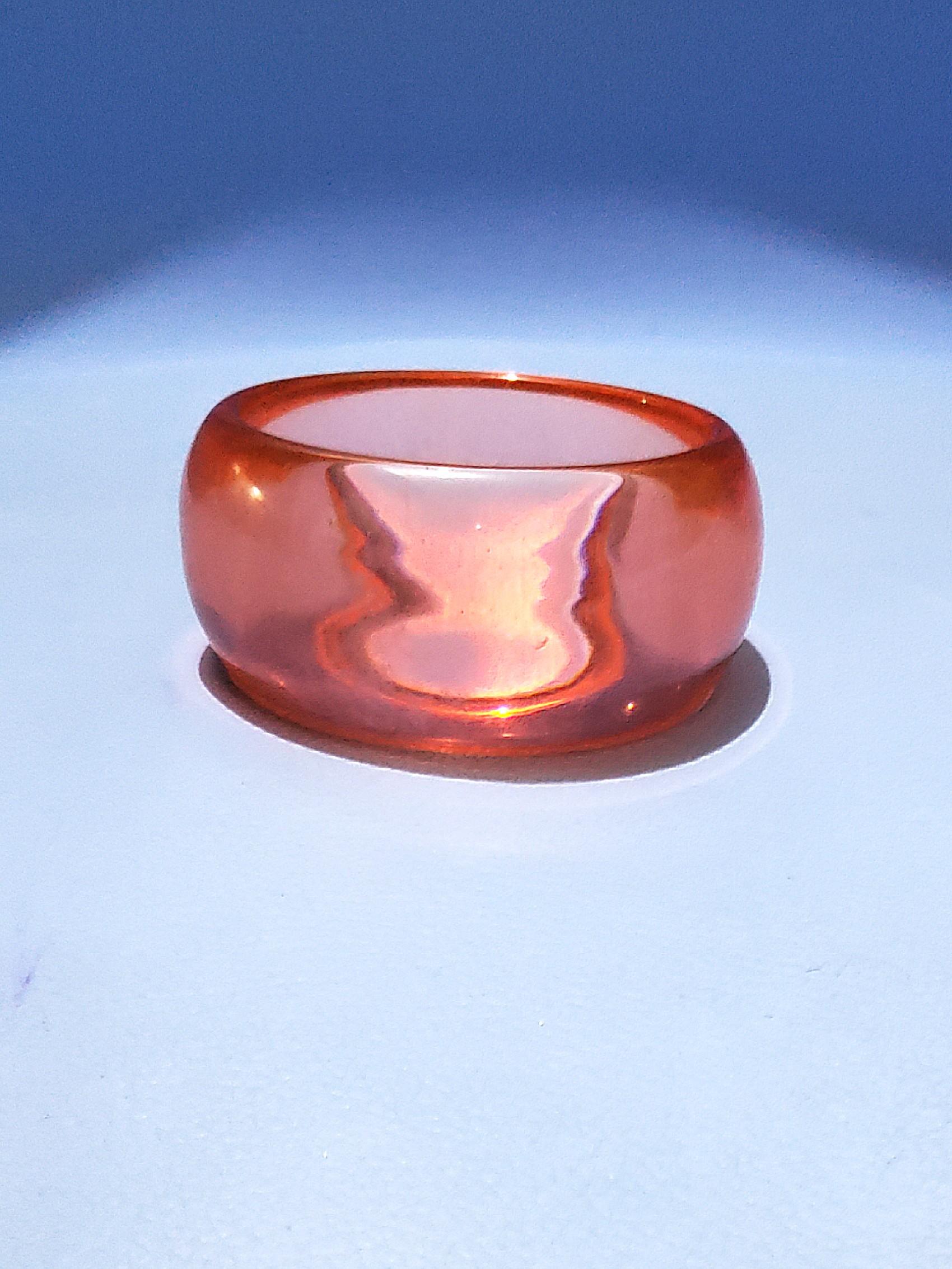 Vintage 70's Transparent Pink Chunky Bangle (Category: Bracelets) located in Cainta. Submitted by thrifty_mama (Listing ID 1104450548, Image 1). Description: in excellent condition. made of plastic. this is more or less a 4 decade old peice from my mom's personal accessories. it still looks exactly the same as i first saw it GCASH SHIPPING ONLY NO PICK UP.