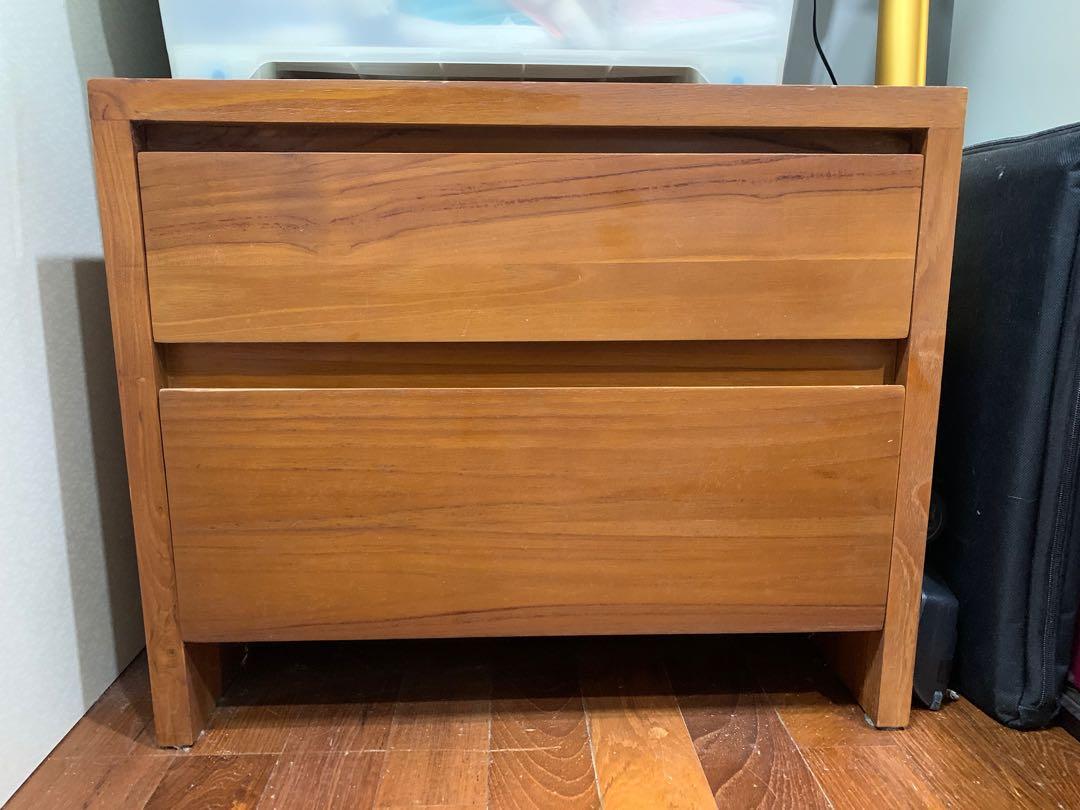 Scanteak Bedside Table Two Drawers for Sale Furniture Home