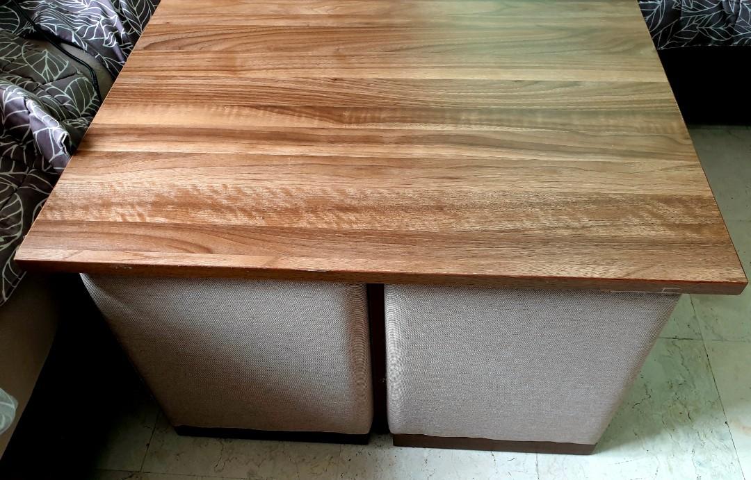 Shawn coffee table with 4 stools clearance