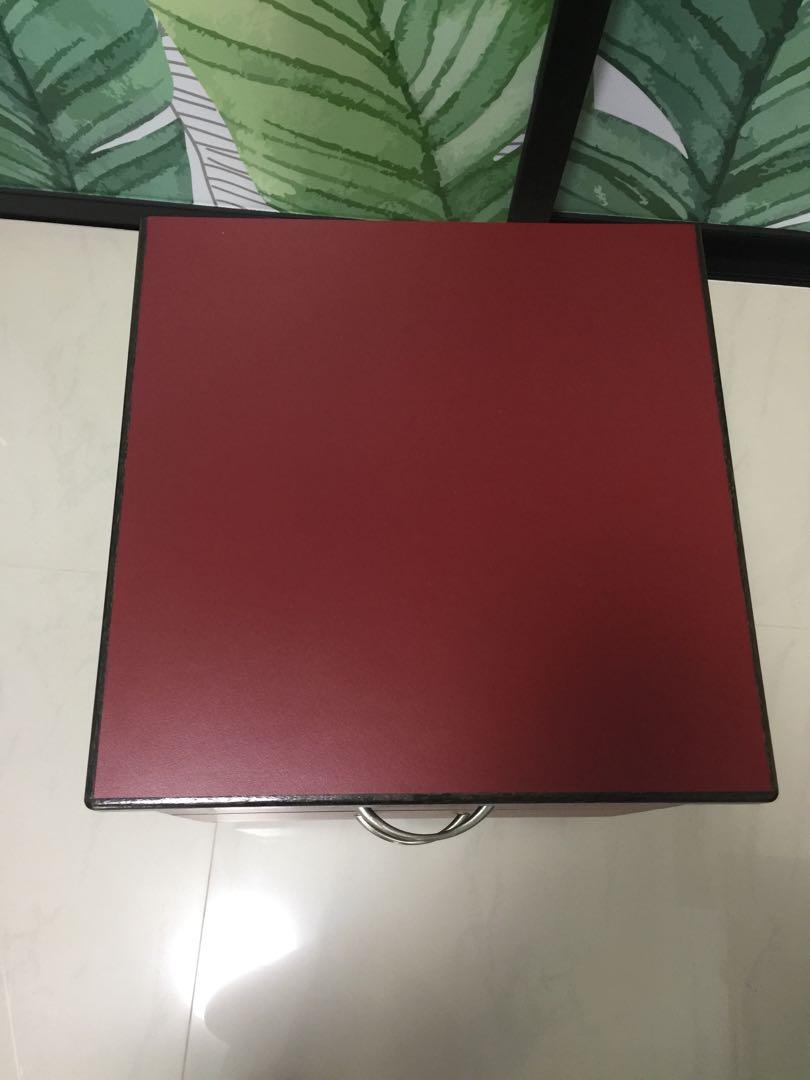 Side table (Category: Other Home Furniture) located in Singapore. Submitted by fei0440 (Listing ID 1104404622, Image 2). Description: Side table with 2 drawers Well maintained Width/ length 46 x 46cm Height 56cm.