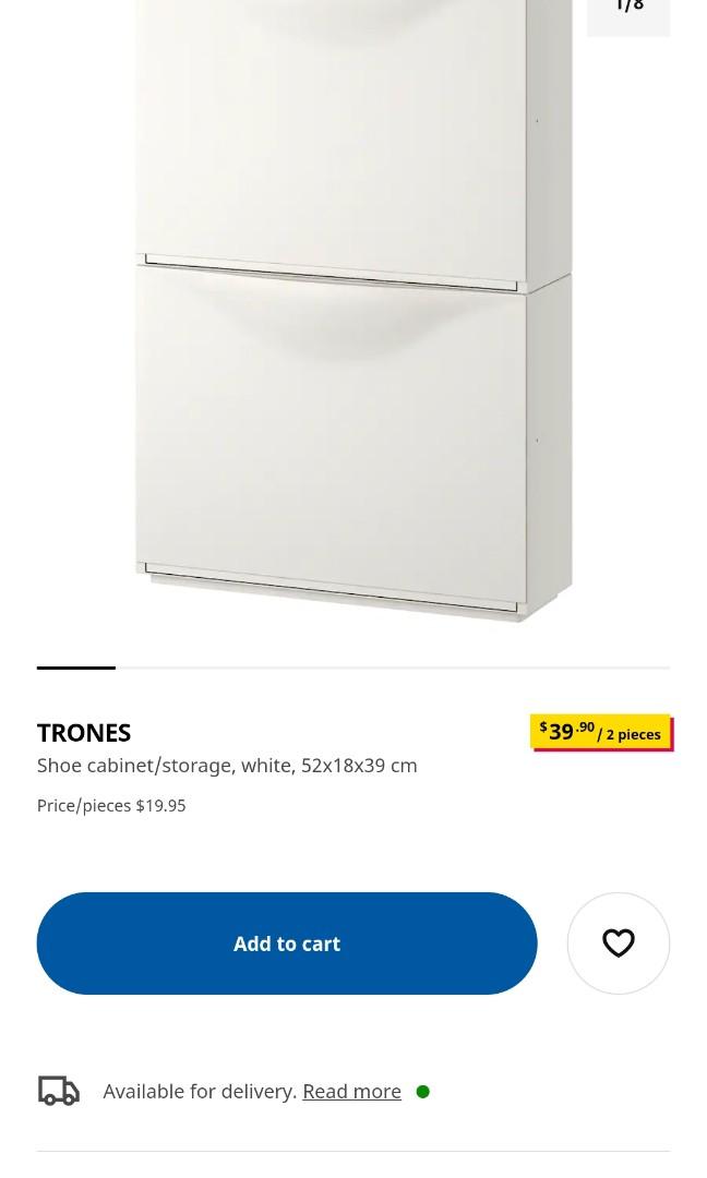 [Used] IKEA Trone Shoe Storage (set of 2), Furniture & Home Living ...