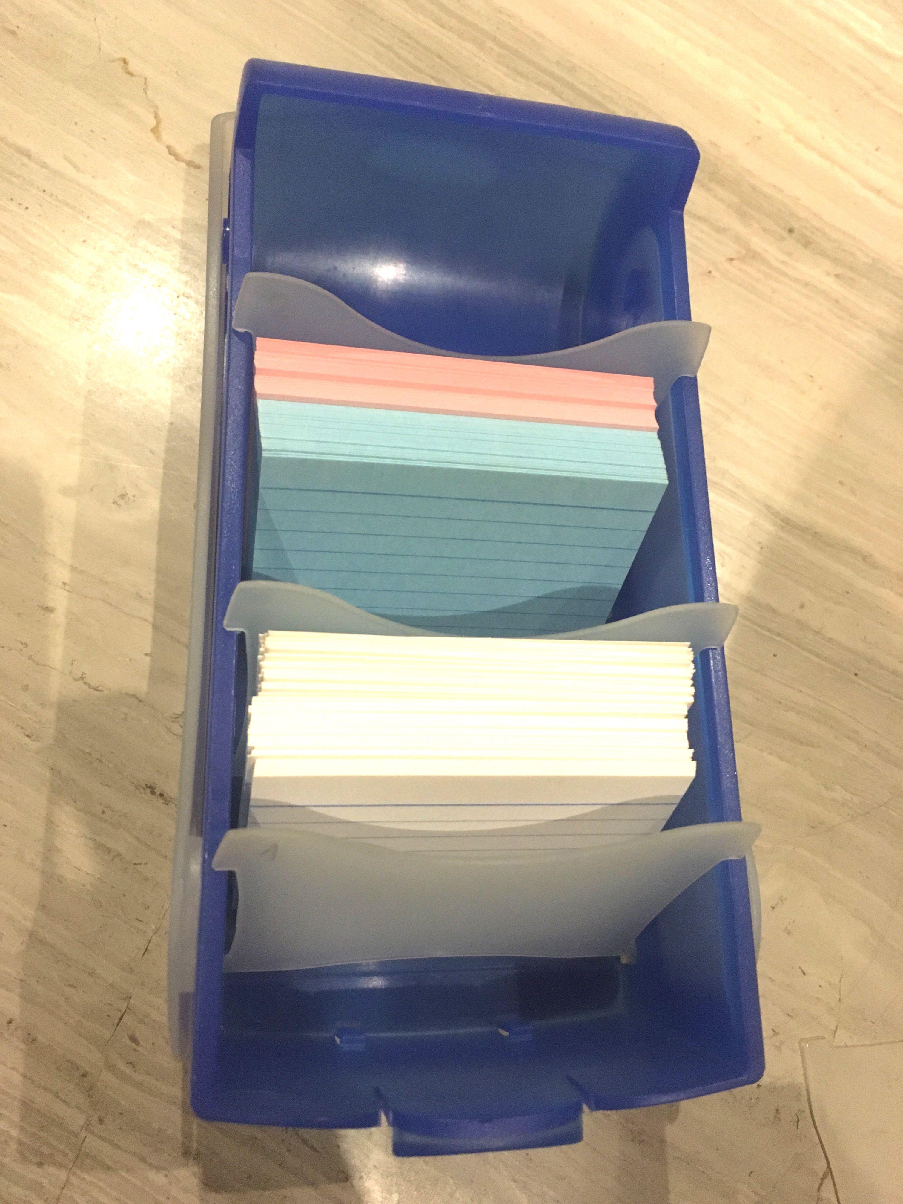 Flash card box + cards for vocabulary drills 2 sets, Hobbies & Toys