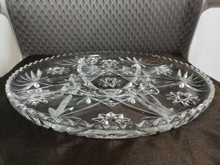 Vintage Pressed Glass Platter 