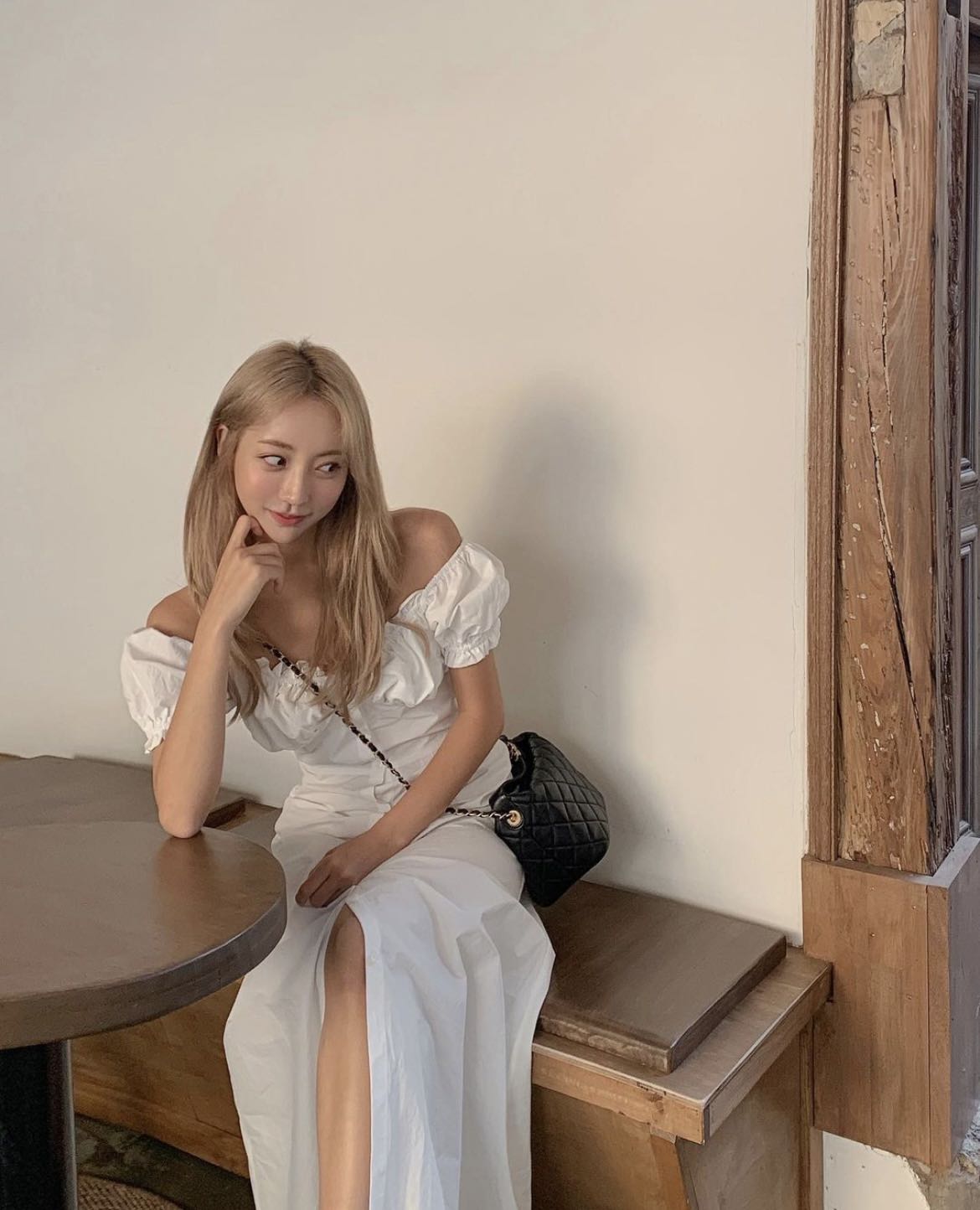 white casual off shoulder maxi dress 