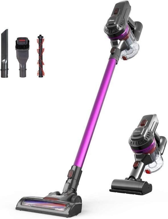 dibea Cordless Vacuum Cleaner Cordless Stick Vacuum Cleaner Wireless Lightweight Handheld Vacuum Cleaner 2 in 1 with Rechargeable Lithium Battery & LED Brush for Floor Carpet Pet Hair Car,Gold