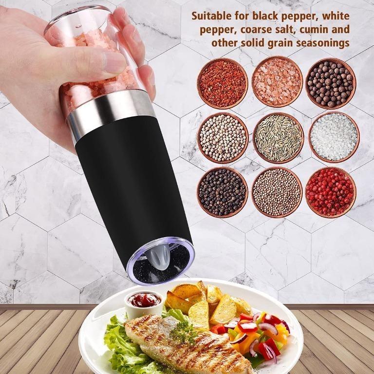 1-4pcs Gravity Electric Pepper Mill Adjustable Salt Grinder Shaker