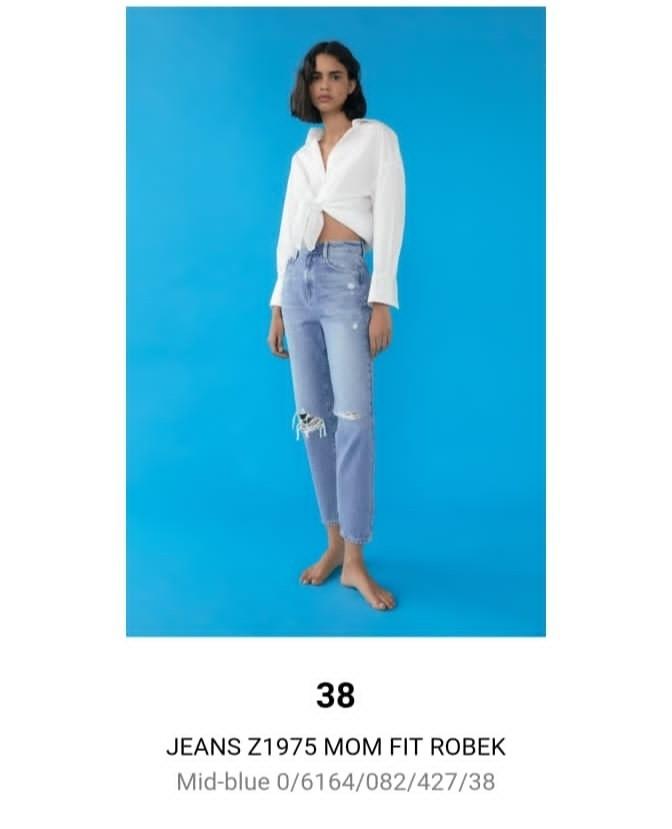 ZARA MOM JEANS, Fesyen Wanita, Pakaian 