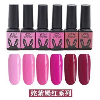 (1 SET FOR 6 BOTTLES) CHE uv soak off gel colour set 6 bottle / 5ml red pink