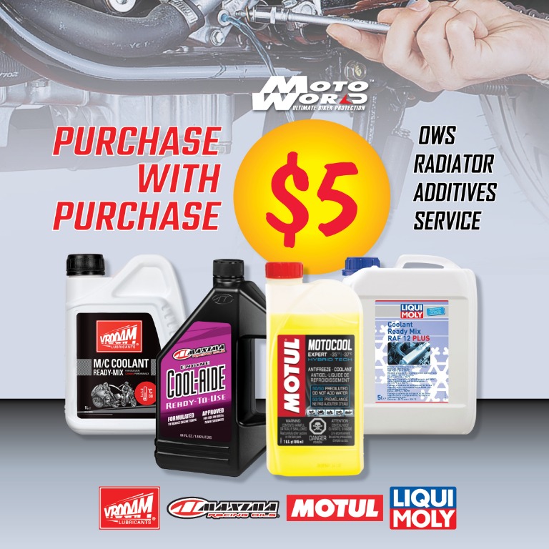 5 Coolant Radiator Additives TopUp Servicing for Motorcycle