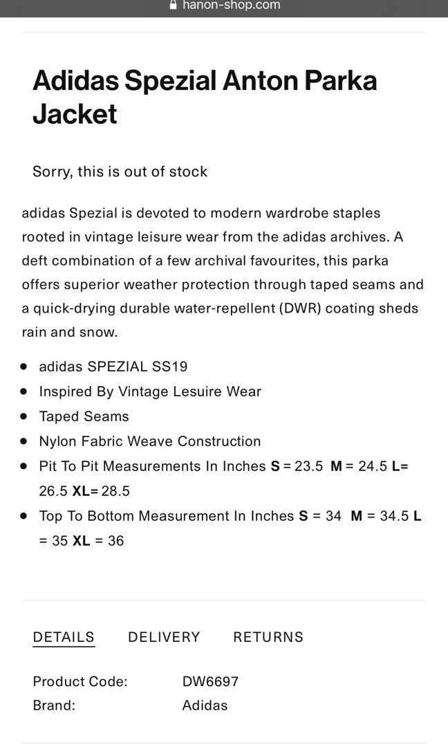 Adidas spezial anton parka jacket sales