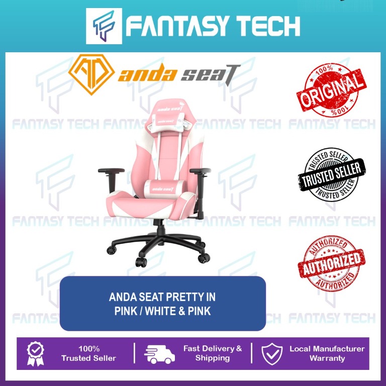 ANDA SEAT PRETTY IN PINK LARGE GAMING CHAIR AD7 02 PW PV Computers Tech Parts Accessories Computer Parts on Carousell