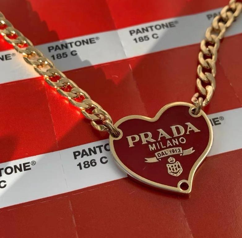Red heart prada necklace shop