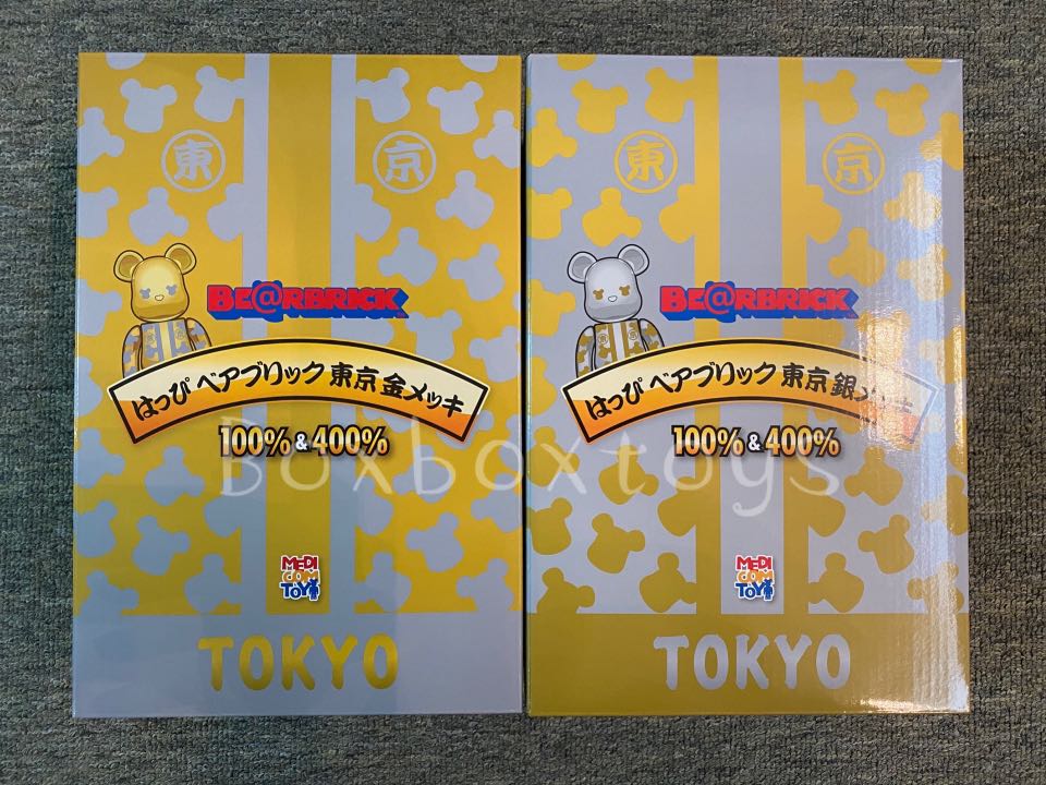 BE@RBRICK はっぴ東京金銀メッキ100%&400%, 興趣及遊戲, 玩具