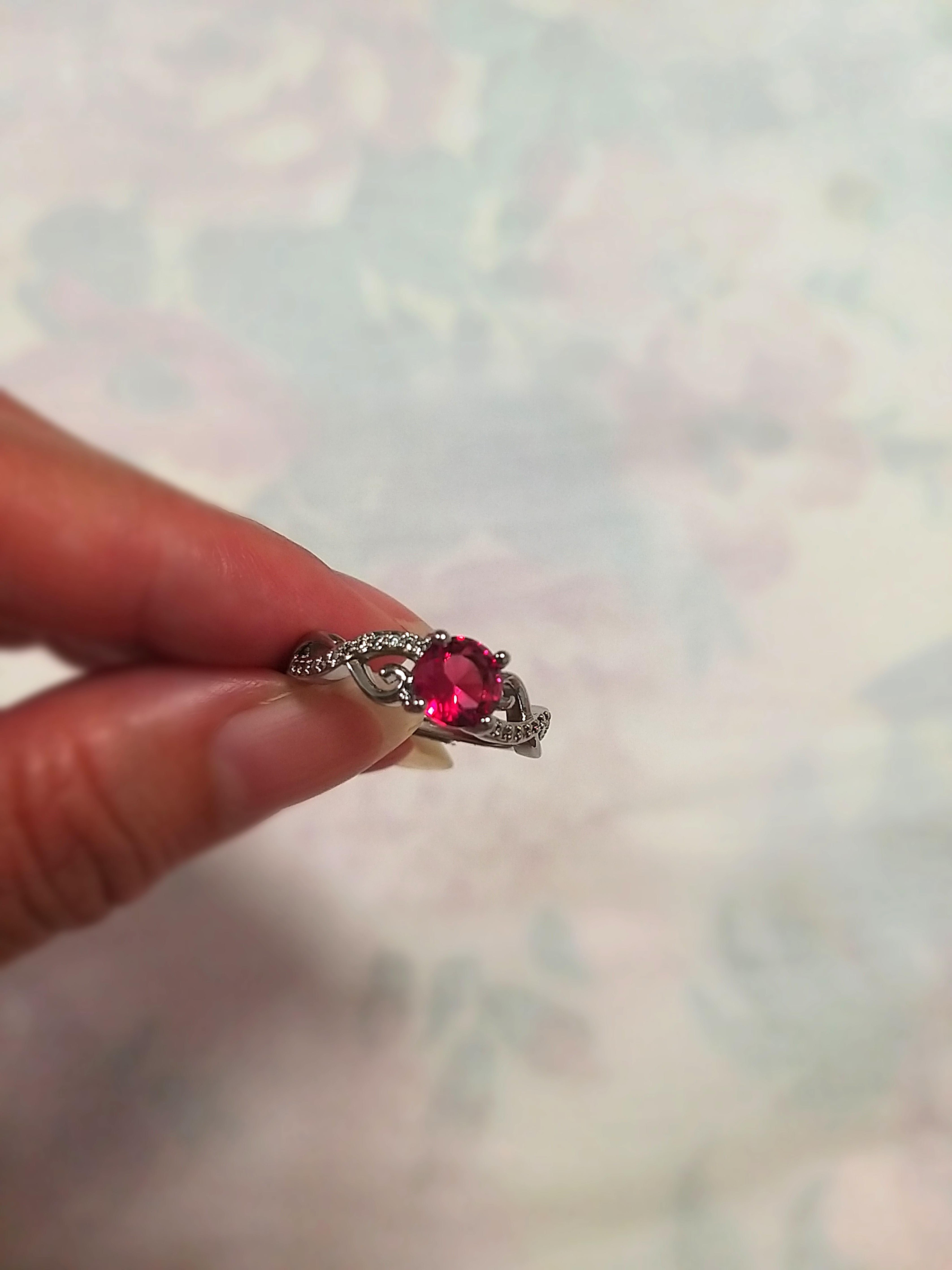 BN red moissanite ring free size Women s Fashion Jewelry