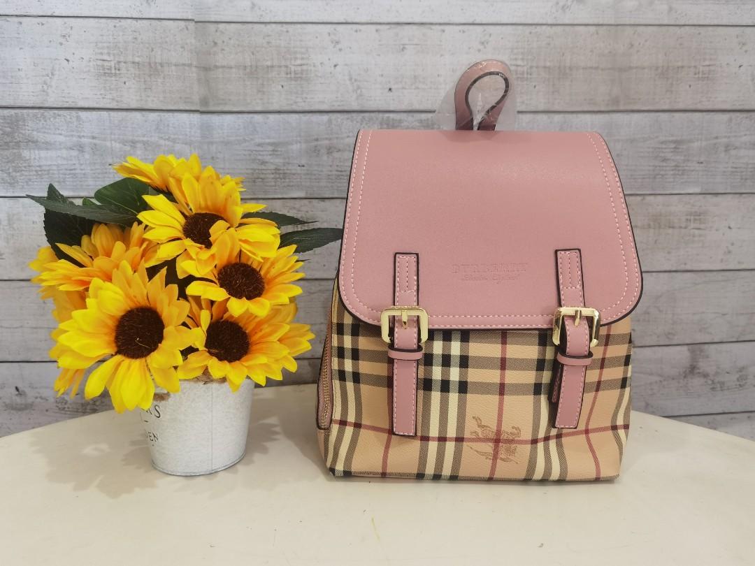Pink burberry backpack discount