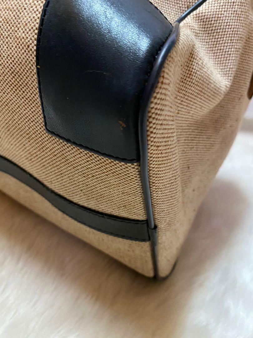 Authentic Celine Two tone Canvas Bag (Category: Luxury Bags & Wallets) located in Cagayan de Oro. Submitted by riggstuffs (Listing ID 1106363843, Image 3). Description: Preloved bag and guaranteed authentic Japan source Material is made of light beige canvas with leather trimming at each corner The Exterior area is in very good condition The hardware is a bit tarnished due to it being a vintage bag The Interior is very clean, the material is made