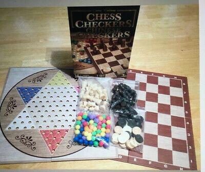 Game Gallery Chess, Checkers and Chinese Checkers Board Game Set