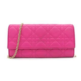 CHRISTIAN DIOR Cannage Leather Lady Dior Wallet On Chain